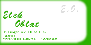 elek oblat business card